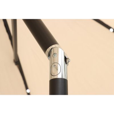 4. Gartenschirm mit LED-Beleuchtung, 300 cm, Beige