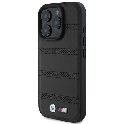 2. BMW M Perforated And Stitched Line MagSafe-Hülle für iPhone 16 Pro – Schwarz
