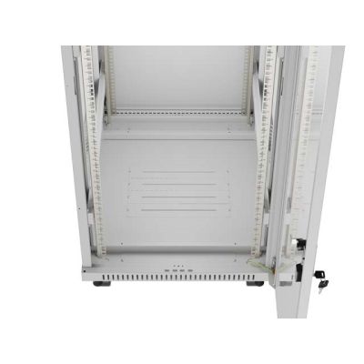 4. LANBERG Standschrank 19" 32U 600x800 Graue Glastür LCD (Flatpack) V2