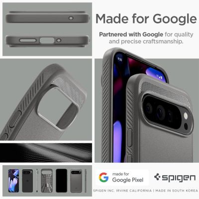16. Spigen Rugged Armor Hülle für Google Pixel 9 Pro XL – Grau