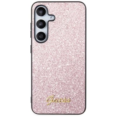 3. Guess Glitter Script Case für Samsung Galaxy S24 - Rosa
