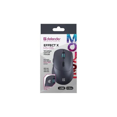 3. DEFENDER MYSZ EFFECT X MS-095 RF SCHWARZ 1600 dpi 6P