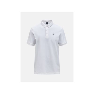 PEAK PERFORMANCE M Klassisches Baumwoll-Polo-Herren-T-Shirt, Weiß
