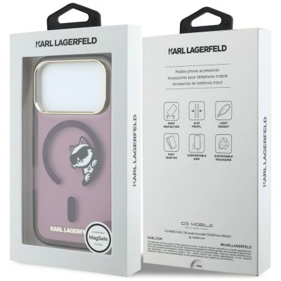 8. Karl Lagerfeld Peekaboo Logo MagSafe Hülle für iPhone 18 Pro Max / 17 Pro Max - bordeauxrot