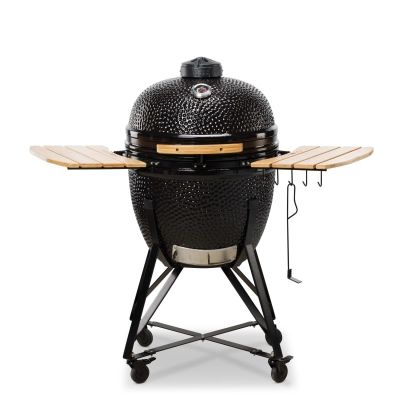 3. Kamado Bono Grande Keramikgrill, 58 cm (23 Zoll), Kamado-Grillwagen, Holzkohle (Brennstoff), Schwarz