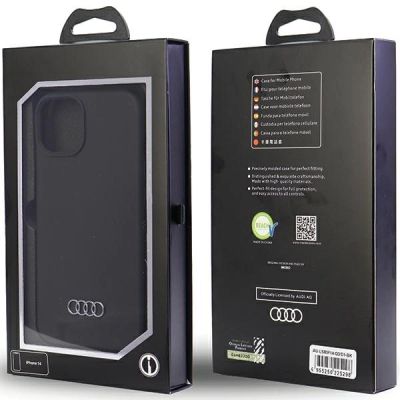 6. Audi Silikonhülle iPhone 14 6,1" schwarz/schwarz Hardcase AU-LSRIP14-Q3/D1-BK
