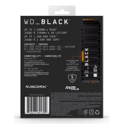 6. WD Black SN850X WDS200T2XHE SSD (2 TB; M.2; PCIe NVMe 4.0 x4; Kühlkörper)