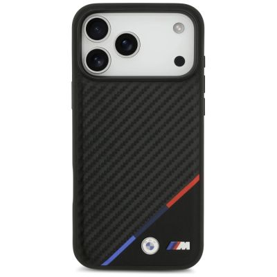 3. BMW M Carbon Tricolor Line MagSafe Case für iPhone 17 Pro Max - Schwarz