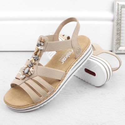 29. Bequeme Rieker W RKR680 beige Sandalen