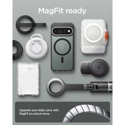 9. Spigen Ultra Hybrid Mag MagSafe Hülle für Google Pixel 11 Pro – Schwarz und Grau