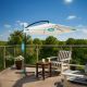 7. Extralink Black Forest Gartenschirm mit Seitenteilen, großer 3 m beiger Freiarmschirm für Terrasse und Garten mit sechseckiger Halterung, beige, schwarz