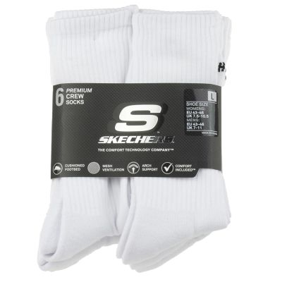 Skechers 6er-Pack Core Crew LG Socken S118220-WHT Weiß 43-46