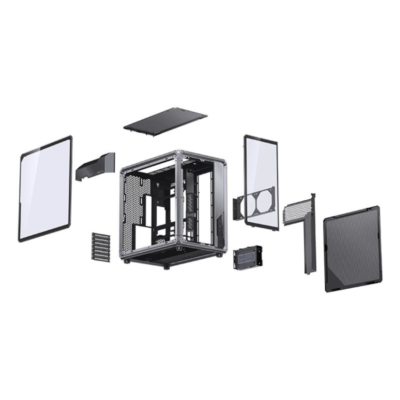 47. Jonsbo X400 PC-Gehäuse, Midi-Tower, ATX, gehärtetes Glas – grau