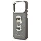 6. Karl Lagerfeld FW Grained Karl & Choupette Heads Pins & Logo iPhone 17 Pro Hülle - Grau