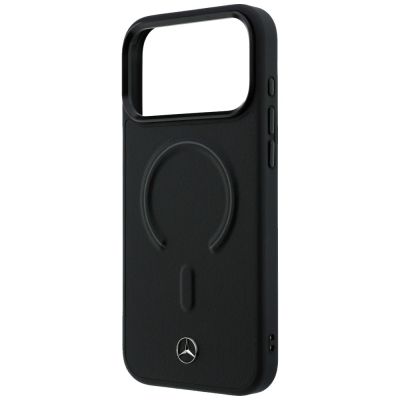 6. Mercedes Leder 3D MagSafe Hülle für iPhone 17 Pro - Schwarz