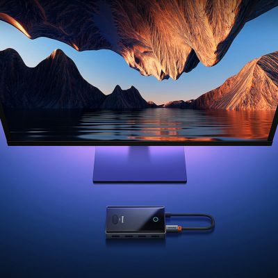 10. Baseus PioneerJoy 4xUSB-A 3.0 USB-C Hub – Grau
