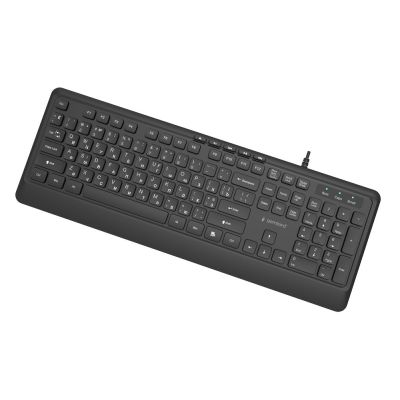 4. GEMBIRD Kabelgebundene Multimedia-Tastatur, schlank, 5 Tasten mit Hotkeys, russisches Layout, schwarz
