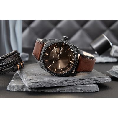 6. FOSSIL Machine FS5901 Herrenuhr + Box