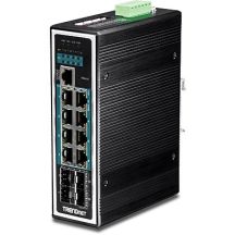 TRENDnet 12-Port Gigabit Managed L2+ PoE+ Metal Industrial Switch