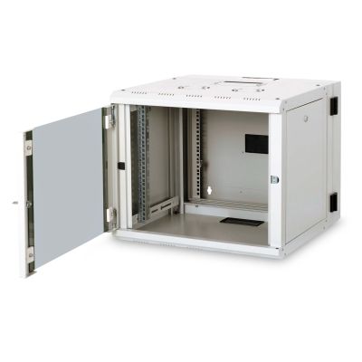 3. Digitus Unique 19" 9U 600x600 Wand-Netzwerkschrank, Glastür, grau, segmentiert, faltbar, 100 kg