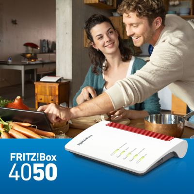 3. FRITZ!Box 4050 WLAN-Router Gigabit Ethernet Dualband (2,4 GHz/5 GHz) Schwarz, Weiß
