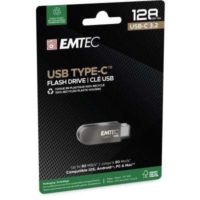 4. Emtec C280 USB-Stick 128 GB USB Typ-C 3.2 Gen 1 (3.1 Gen 1) Schwarz
