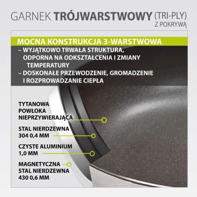 4. TITANCORE Topf mit Deckel 20 cm, 2,8 l MR-3560-20 MAESTRO