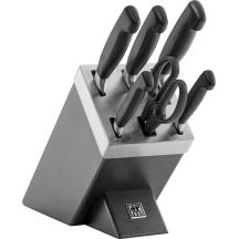 ZWILLING Four Star 35148-507-0 Selbstschärfendes Messerset, 7-teilig, Grau