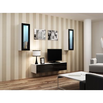 4. TV-Schrank VIGO '140' 30/140/40 weiß/schwarz glänzend