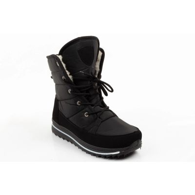 2. Progress Damen-Winterstiefel, schwarze gefütterte Schneestiefel mit Schaffellfutter