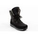 2. Progress Damen-Winterstiefel, schwarze gefütterte Schneestiefel mit Schaffellfutter