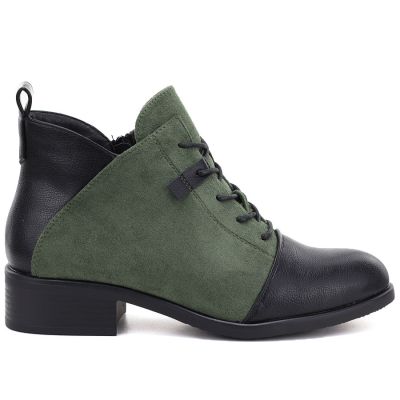 2. Damen-Wildlederstiefel, gefüttert, grün, M.Daszyński MR2458