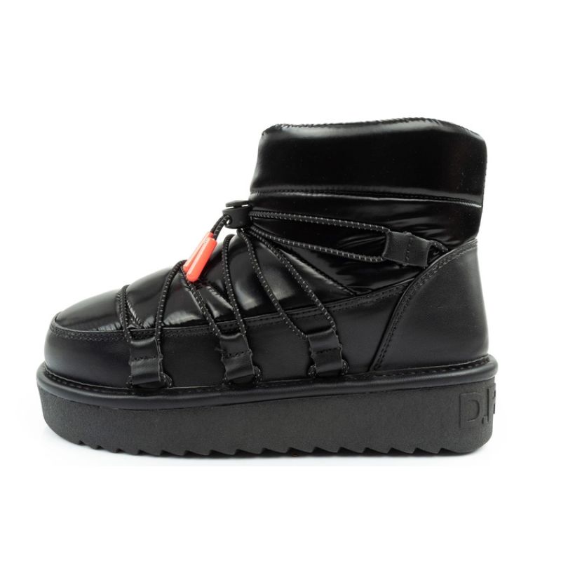 2. D.Franklin Damen Schneestiefel Winter Modische Isolierte Stiefeletten Schwarz