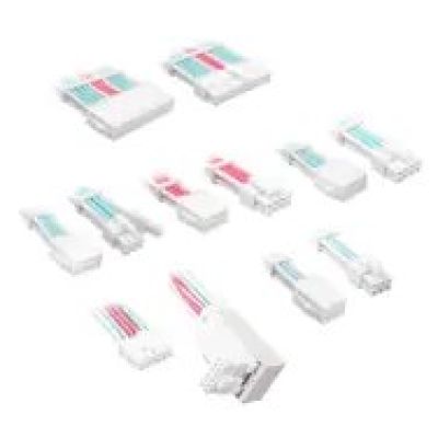 Kolink Core Pro Geflochtenes Kabelverlängerungsset 12V-2x6 Typ 2 – Brillantweiß/Neonblau/Reinrosa