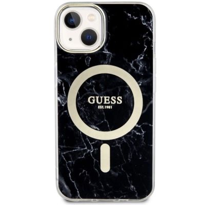 3. Guess GUHMP14SPCUMAK iPhone 14 6.1" schwarz/schwarz Hardcase Marble MagSafe