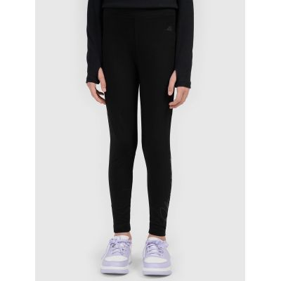 Mädchenleggings mit glänzendem Aufdruck 4F 4FJWAW26TTIGF313-20S