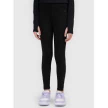 Mädchenleggings mit glänzendem Aufdruck 4F 4FJWAW26TTIGF313-20S