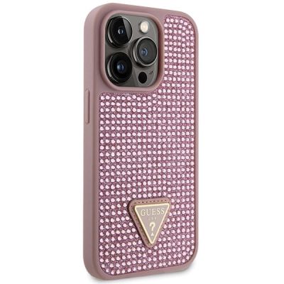 4. Guess GUHCP14LHDGTPP iPhone 14 Pro 6,1" rosa/rosa Hardcase Strass Dreieck