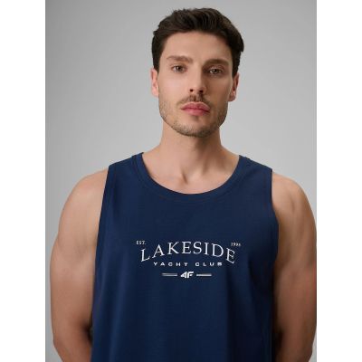 4. Ärmelloses Herren-T-Shirt mit Aufdruck, reguläre Passform, 4F 4FRSS26TSLEM331-31S