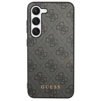 3. Guess GUHCS23SG4GFGR S23 S911 Grau/Grau Hardcase 4G Metal Gold Logo