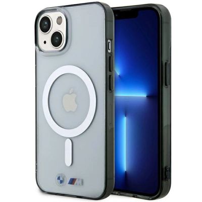 BMW Silver Ring MagSafe Hülle für iPhone 14 Plus – transparent