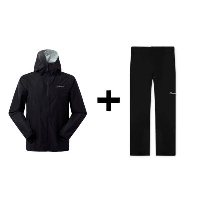 2. Berghaus Deluge Pro 3.0 Jacke Größe M Schwarz + Berghaus HILLWALKER OVRTRS AM Schwarz/Schwarz Größe M