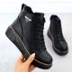 2. Schwarze Damen-Lederstiefeletten mit Keilabsatz Filippo DBT6452