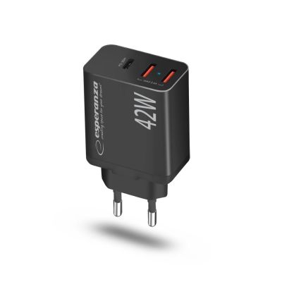 8. ESPERANZA Netzladegerät 42 W USB-C PD 30 W / 2x USB-A 12 W EZC106K