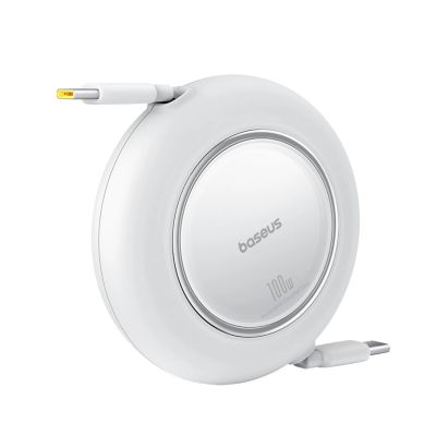 4. Baseus Free2Pull Mini 100W Einziehbares USB-C-Kabel – USB-C 2 m – Weiß