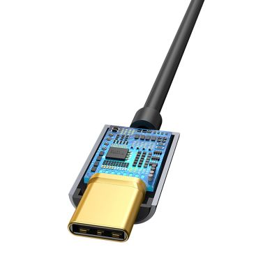 5. Baseus L54-Adapter für USB-C-Kopfhörer/Miniklinke 3,5 mm DAC 24 Bit 48 KHz – Grau