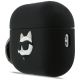 2. Karl Lagerfeld Silikonhülle mit Choupette-Kopf (3D) für AirPods Pro 3 – Schwarz