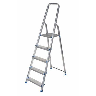 2. AWTOOLS Freistehende Aluminiumleiter, 5 Stufen, 150 kg
