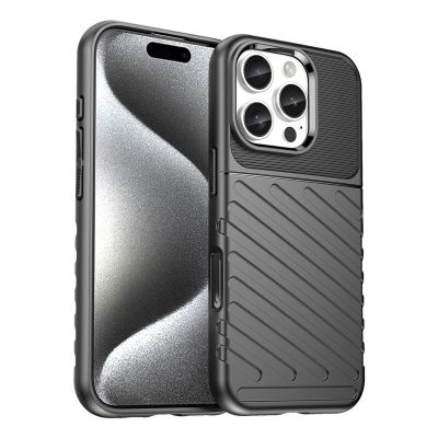 Thunder Case Silikonhülle für iPhone 16 Pro – Schwarz