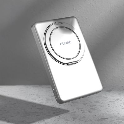 9. Dudao K28S 20W PD 5000mAh Powerbank mit MagSafe und Ständer - Silber